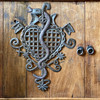 Voodoo Veve Lwa Vodou - Handmade Wall Hanging Artwork from Haiti, Snake, Sword, and Heart, Authentic Upcycled Art, 11.5 x 15.5 Inches
 Voodoo Veve Lwa Vodou - Handmade Wall Hanging Artwork from Haiti, Snake, Sword, and Heart, Authentic Upcycled Art, 11.5 x 15.5 Inches