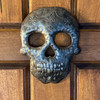 Veve Ogou Feray Skull Metal Wall Hanging Sculpture, Sugar Skull Skeleton Artwork, Handmade in Haiti, Recycled Metal 7.6 X 9.75 Inches