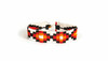 Hand Woven Southwestern Style Bracelets, Narrow Beaded Bracelet, Casual Jewelry, White and Orange Seed Beads, Stack .75 x 7.25 Inches