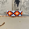 Hand Woven Southwestern Style Bracelets, Narrow Beaded Bracelet, Casual Jewelry, White and Orange Seed Beads, Stack .75 x 7.25 Inches