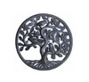 Wall Hanging Decor, Small Framed Tree of Life with Chirping Birds, Family, Friendship, Handmade Metal Art, Haitian Sculptures, 13 Inches Round