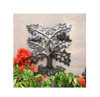 Tree of Life with 3D Birds, Joyful Garden Tree, Recycled Metal Wall Hanging Art, Haiti 14 x 17 Inches