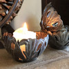 Small Set of 2 Metal Tulip Candle Holders, Decorative Tabletop Handmade Haitian Art 4.5"