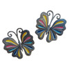 Metal Wall Hanging Decoration Butterfly Decoration for Gardens, Set of 2 Butterflies, Handpainted, Indoor or Outdoor, 