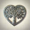 Handcrafted 4" Heart Tree Ornament with a Dragonfly - Haitian Metal Garden Decor