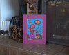 signed painting, colorful folk art, Andean art, Ecuador painting, outsider art, whimsical art, indigenous art, South American art