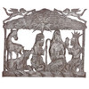 nativity handmade in Haiti Fair Trade up cycled folk art