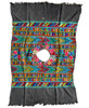 Vintage Guatemalan Huipil from San Juan Comalapa faded Black background, Used condition, small bleached spot on the front