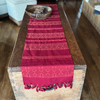 Copy of Handmade Fair Trade Table Runner, Dark Red Base Color with Red Geometric Designs with Tassel Ends