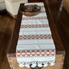 Handmade Fair Trade Table Runner, Cream Base Color with Gold and  Brown Geometric Designs with Tassel Ends