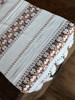 Handmade Fair Trade Table Runner, Cream Base Color with Gold and  Brown Geometric Designs with Tassel Ends