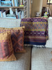 Guatemalan Handmade Table Runner, Blue Base Color and Multi-colored Geometric Designs