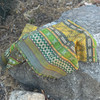 Guatemalan Handmade Table Runner, Olive Base Color and Multi-colored Geometric Designs