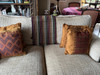 Brown, Burgundy, Olive and Gold Striped Guatemalan Table Runner