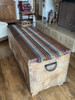 Green, Blue, Burgundy and Gold Striped Guatemalan Table Runner