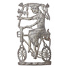 Haitian Whimsical Sculpture of a Girl on  a Bike, Fair Trade Metal Art