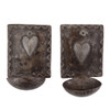 Heart Motif Wall-Mounted Candle Holders: Handmade Heart Motif Heart Motif Wall-Mounted Candle Holders: Handmade Heart Motif