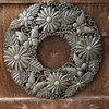 Handcrafted Haitian Metal Art, Flower and Butterfly Wreath 23" by Soulouque Frantzley Handcrafted Haitian Metal Art, Flower and Butterfly Wreath 23" by Soulouque Frantzley