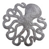 Metal Octopus, Decorative Sea Life Theme Wall Hanging Art, Handmade in Hait