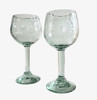 Handblown Etched Mexican Wine or Water Glasses Handblown Etched Mexican Wine or Water Glasses