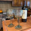 Handblown Etched Mexican Wine or Water Glasses Handblown Etched Mexican Wine or Water Glasses