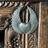 Haitian wall decor, artisan heart ornament, heart with wings decoration, eco-friendly home decor Haitian wall decor, artisan heart ornament, heart with wings decoration, eco-friendly home decor