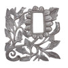 Haitian metal art outlet cover, Recycled metal flower wall décor, Handmade rocker outlet plate, Fair trade home décor