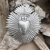 Haitian metal art, recycled steel heart, fair trade wall décor, handmade metal sculpture, Haitian heart wall art, eco-friendly home décor, hand-hammered steel art