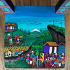 indigenous Ecuador art, signed folk art chair, Tigua painting, collectible folk art