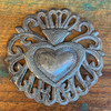 haitian sacred heart metal decor

handmade milagro heart ornament

sacred heart with flowers haiti