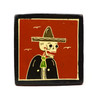 Javier Ramos Lucano, Tonala Mexico folk art, Day of the Dead tile, Dia de los Muertos wall decor, Mexican skeleton tile, calavera folk art, hand painted ceramic tile, Tonala Mexican art,