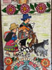 peruvian folk art painting, andean wall art, large narrative painting, ayacucho peru art, house dedication painting