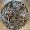 sustainable home decor, artisan made wall hanging, Haiti metal drum art, floral metal wall decor, handmade Haitian decor