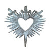 Haitian metal art, sacred heart wall decor, crossed swords wall art, Haitian folk art, fair trade decor,