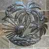 island decor, ocean wall art, palm tree sculpture, outdoor metal wall art, coastal living decor, Caribbean folk art