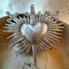 sacred heart decor, artisan metal sculpture, Haitian home decor, heart wall sculpture, symbolic wall art