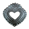 Haitian metal art, sacred heart ornament, Haitian heart decor, fair trade gift, recycled steel art