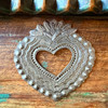 sacred heart wall art, Haitian metal art, heart wall decor, Haitian folk art, recycled steel sculpture, handmade heart wall hanging