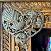 bird heart wall art, Haitian metal art, love bird decor, heart wall sculpture, flower wall art