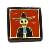ceramic tile, calavera tile, day of the dead tile, dia de los muertos art, mexican skeleton art, mexican folk art