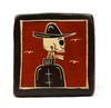 skeleton beer mug art, day of the dead tile, dia de los muertos art, mexican skeleton tile, mexican folk art, hand painted ceramic tile, tonala pottery