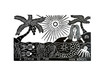 Ivan Borges, A Sereia do Mar, Brazilian woodcut print, xilogravura, literatura de cordel, Brazilian folk art, signed woodcut print, hand pulled woodcut, mermaid print, Brazilian printmaking