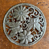 recycled steel art, Haitian recycled metal art, handmade Haiti art, Caribbean folk art, tropical wall decor, garden decor, round metal wall art, floral wall sculpture, butterfly gift