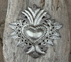 Haitian metal heart, Haitian heart wall art, handmade metal heart, hand tooled metal art