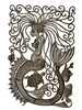 Haitian metal art, Haitian mermaid art, metal mermaid wall art, mermaid wall sculpture, recycled oil drum art, 55 gallon oil drum art, Haiti folk art, Haitian folk art, sea turtle wall art, tropical fish wall art, ocean wall decor