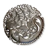 MERMAID METAL WALL ART – A dramatic 23-inch round wall sculpture featuring a flowing mermaid surrounded by ocean-inspired details. An artistic focal point for coastal homes, beach houses, bathrooms, bedrooms and living spaces.