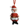 Santa Claus, Beaded Ornamental Figurine, Assorted Colors, Gift Topper Christmas Tree Ornaments, Holiday Decoration, Handmade in Guatemala 2.25"