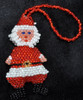 Santa Claus, Beaded Ornamental Figurine, Assorted Colors, Gift Topper Christmas Tree Ornaments, Holiday Decoration, Handmade in Guatemala 2.25"