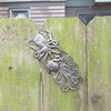Handmade Octopus, Recycled Metal Ocean Wall Art, Haiti Steel Drum Indoor Outdoor 7.5"x 17.25"