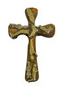 small wooden cross with milagro hearts